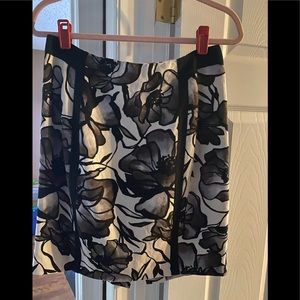 Skirt- black and white floral.  Good condition